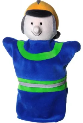 Produktbild von Handpuppe Feuerwehrmann 28 cm, waschbar, für Rollenspiele und Kinder ab Geburt