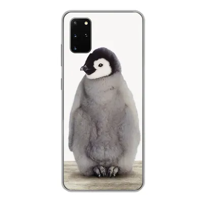 Produktbild von MuchoWow® Handyhülle Schutzhülle Hülle für Samsung Galaxy S20 Plus Kinder - Pinguin - Grau - Tiere - Mädchen - Jungen Silikon Softcase Handy Hülle - Hartschale