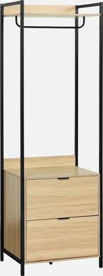 Produktbild von sweeek - Ankleidemodul mit 1 Kleiderschrank, 2 Schubladen und 1 Regal - Schwarz