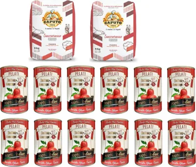 Produktbild von Testpaket Caputo Cuoco Pizzamehl Mehl ( 2 x 5Kg ) + Italian Gourmet 100% italienische geschälte Tomaten dosen ( 12 x 400g )