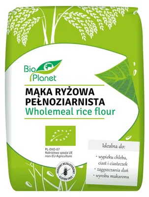 MĄKA RYŻOWA PEŁNOZIARNISTA BEZGLUTENOWA BIO 1 kg - BIO PLANET