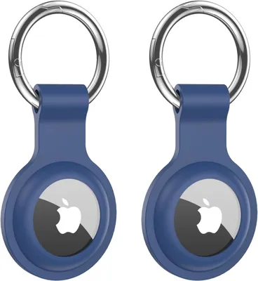 Productafbeelding van Beschermhoes voor AirTag - Trackerhoes Sleutelhanger - Objecten Bijhouden - Zacht TPU Materiaal - 2 stuks - Blauw