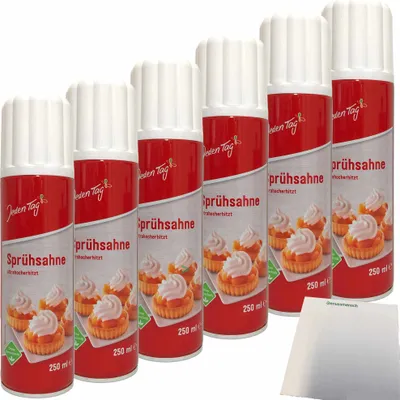 Produktbild von Jeden Tag Sprühsahne 30% 6er Pack (6x250 ml Dose) + usy Block