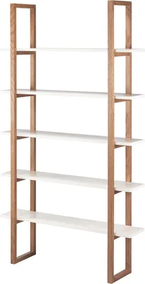 Produktbild von home24 Bücherregal - Eiche Teilmassiv - Weiß / Eiche
