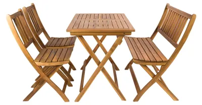 Produktbild von Balkonmöbel Set 4tlg mit Bank Akazie Klapptisch 80 x 60 cm SKARA/BLOOM