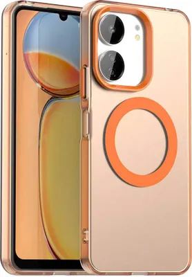Obrázek produktu pro Magnetické pouzdro pro Xiaomi Redmi 13R / Redmi 13C 5G/4G, tenké matné průsvitné nárazuvzdorné pouzdro Pomerančový