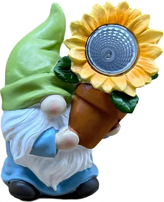 Immagine prodotto di Lampada da giardino solare a forma di gnomo con fiore