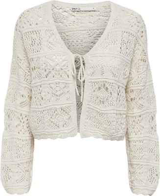 Produktbild von ONLY Gehäkelte Kurzjacke mit Schnürung und Langarm Größe: XS
