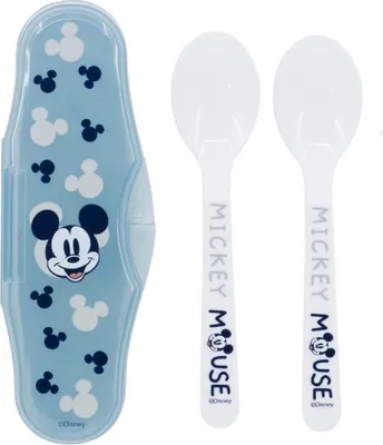 Produktbild von Disney Mickey Mouse Kinderlöffel Set 2-teilig im Reiseetui