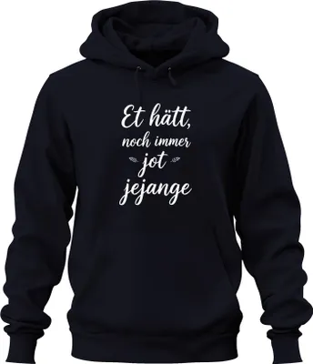 Produktbild von Et hätt noch immer jot jejange Kölsch Karneval Rheinland lustig Uni Hoodie Kapuzenpullover, Navy, XXL