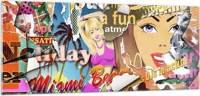 Produktbild von Bilder auf glas - Graffiti modern - 100x40cm - Glasbilder - Wandbilder - Kunstdruck - zum Aufhängen bereit - Wanddekoration aus Glas - Glas Bilder - Wandbild auf Glas - Einteilig - GAB100x40-3622