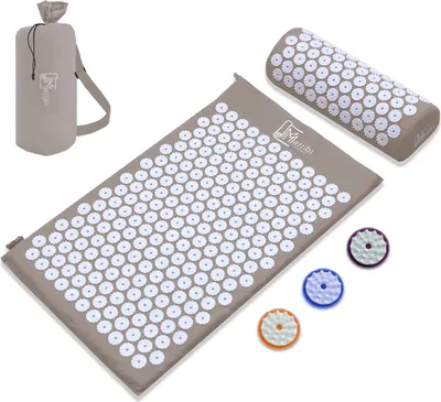 Produktbild von Akupressurmatte und Akupressurkissen für Massage & Schmerzlinderung mit Praktische Tragetasche, Akupressur Set für Entspannung, Stimulation und Meditation