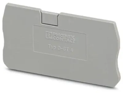 Produktbild von Phoenix Contact D-ST 4, Anschlussblockabdeckung, 50 Stück(e), Polyamid, Grau, V0, 2,2 mm