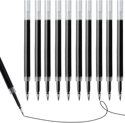 Image de Lot de recharges en gel noir pour stylo plume, diamètre 0,5 mm - Compatibles avec la plupart des stylos