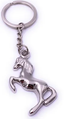 Produktbild von Onwomania Pferd reiten Springend Reitpferd Schlüsselanhänger Keychain Silber Metall