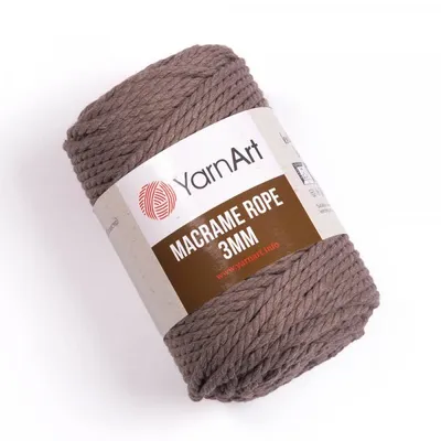 Produktbild von Yarn Art Macrame Rope 3 mm 3 mm 63 m 788 Taupe Schnur