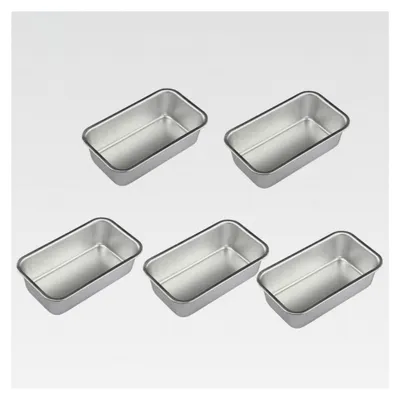 Produktbild von 5 Stück Toast- und Kuchenbackblech aus hitzebeständigem Metall, rechteckige Brotbackform für Küche und Restaurant, umweltfreundliches Haushaltsbackzubehör