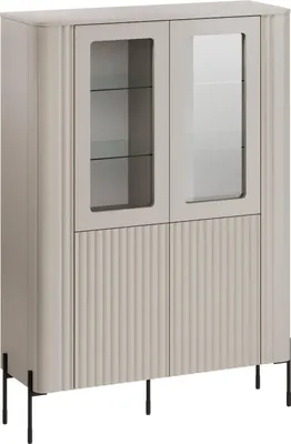 Immagine prodotto di Dmora Vetrina Loures 39.6x110x160h cm Beige, 8 Ripiani 2 Ante