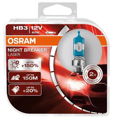 Image de OSRAM NIGHT BREAKER LASER HB3 P20d 12 V/60 W (2er Box)