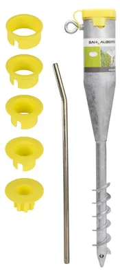 Zdjęcie produktu dla Alberts 610630 Wkręcana mufa do rur, odpowiednia do wszystkich rur stojących od Ø25 do 65 mm, ocynkowana ogniowo, długość 560 mm