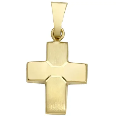 Produktbild von Basic Gold K24 Damen Anhänger Kreuz 14 Karat (585) Gelbgold