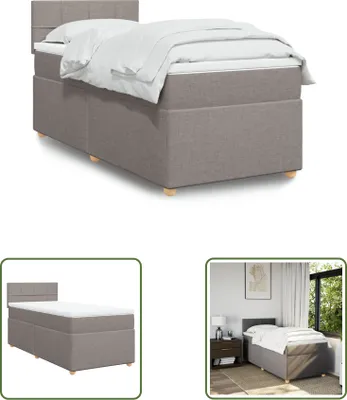 Produktbild von The Living Store Boxspringbett mit Matratze Taupe 90x190 cm Stoff