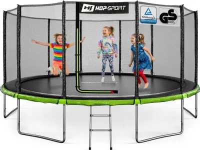 Image de Hop-Sport Trampoline de Jardin pour enfants 488 cm (16ft), Kit complet avec Filet de Sécurité Extérieur, Échelle, Robuste et Stable Max. 150 kg