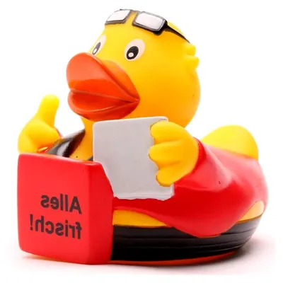 Produktbild von Badeente im Pizzabote-Design – L: 8 cm