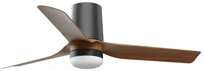 Obrázek produktu pro Energeticky úsporný stropní ventilátor s LED osvětlením a dálkovým ovládáním Mini Punt Tub 90 cm černý / ořech