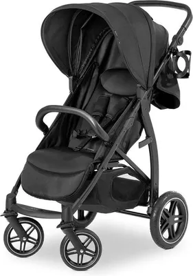 Image de Poussette pliable jusqu'à 25 kg, noire, protection solaire UPF 50, hauteur réglable
