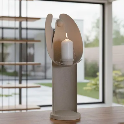 Immagine prodotto di Lampadario Mauro Ferretti, modello Dune, colore crema, dimensioni 13x11,5x37,5 cm
