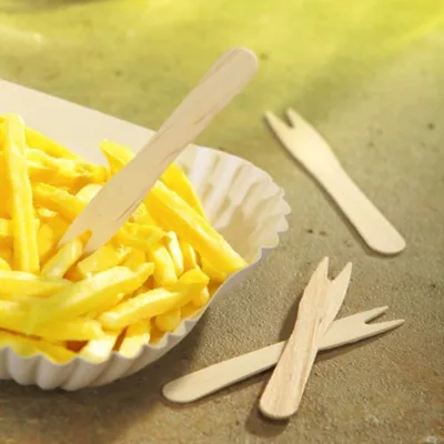 Produktbild von PAPSTAR Pommes-Frites-Gabeln "pure" Länge: 85 mm