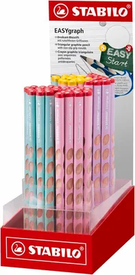 Produktbild von Stabilo easygraph pastell display mit 60 Graphitstiften - 3,15mm Mine hb - ergonomisches Design - farblich sortiert