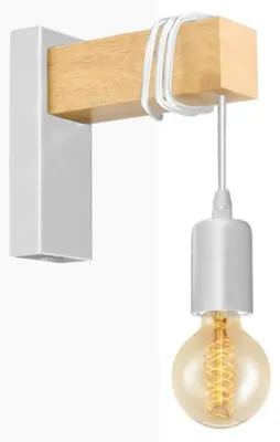 Produktbild von BarcelonaLED Wandleuchte, Hängelampe aus Naturholz mit Lampenfassung E27 Stil Vi