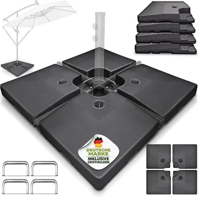 Imagen del producto de Soporte para sombrilla de 4 piezas - 90 litros / 120 kg, ideal para sombrillas tipo paraguas