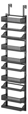 Immagine prodotto di Scaffale porta spezie, regolabile su 10 livelli, da montare sulla porta, nero