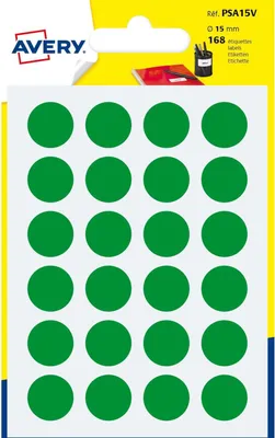 Immagine prodotto di Avery PSA15V etichetta autoadesiva Cerchio Permanente Verde 168 pz