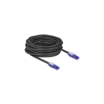 Produktbild von Delock - Netzwerkkabel - RJ-45 (M) gewinkelt zu RJ-45 (M) gewinkelt - 10 m - 6 mm - UTP - CAT 6 - halogenfrei - Schwarz