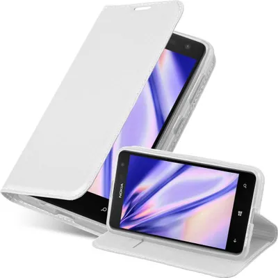 Obrázok produktu pre Cadorabo puzdro na mobilný telefón pre Nokia Lumia 625 ochranné puzdro v striebornej farbe Cover Etui Book Case Booklet