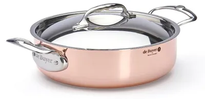 Produktbild von de Buyer 6241.24, Sauteuse-Pfanne, Kupfer, Edelstahl, Kupfer, Edelstahl, 3,1 l, Edelstahl, Keramik, Gas, Halogen, Induktion, Versiegelte Platte