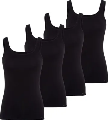 Produktbild von Skiny Damen Tanktop Baumwolle Advantage 4-Pack black - Größe 40