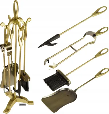 Produktbild von Kaminset Antik 5 Teile FEINZ Edles Design Praktische Kaminaccessoires Robust Und Stilvoll