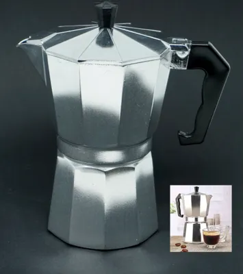 Produktbild von Espressokocher Aluminium für 6 Tassen Espresso Kanne 300 ml Füllmenge Kaffeebereiter Kaffeekocher