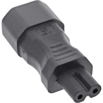 Image de InLine® 16723C Adaptateur de réseau IEC 60320 C14 / C7, 3 broches froid à 2 broches froid