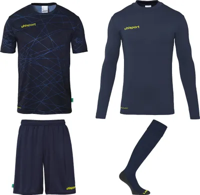 Produktbild von uhlsport Torwart-Sets Prediction Unisex 1005292_01 marine/fluo gelb L
