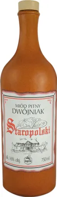 Obrázok produktu pre Staropolski Dwojniak med (polovina) 0,75L v kameninové doze | Medovina med víno medovina víno med medovina | 750 ml | 16% alkoholu | Apis