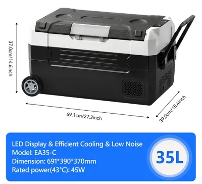 Obrázok produktu pre Automobilová chladnička, prenosný dizajn, energeticky efektívne chladenie, objem 35 litrov
