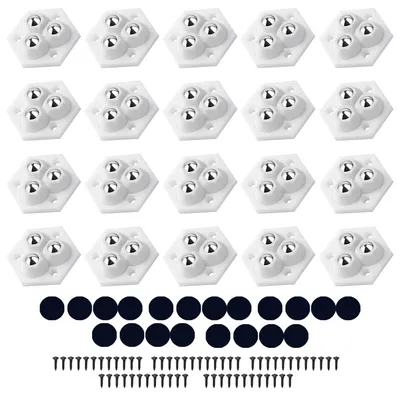 Produktbild von Selbstklebende Möbelrollen,Universalrollen, 200 kg Tragkraft,ugelrollen Schwerlast, Schwerlast Rollen,  360°-Drehrolle, für Mülleimer, Nachttisch & Möbel