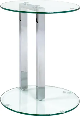 Produktbild von HAKU Möbel Beistelltisch chrom - Metall, Sicherheitsglas 8 mm, B/H/T: 40x50x40 cm