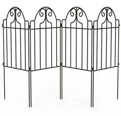 Produktbild von Gartenzaun - Zaunelement aus Metall - 125 x 57 cm - Schwarz